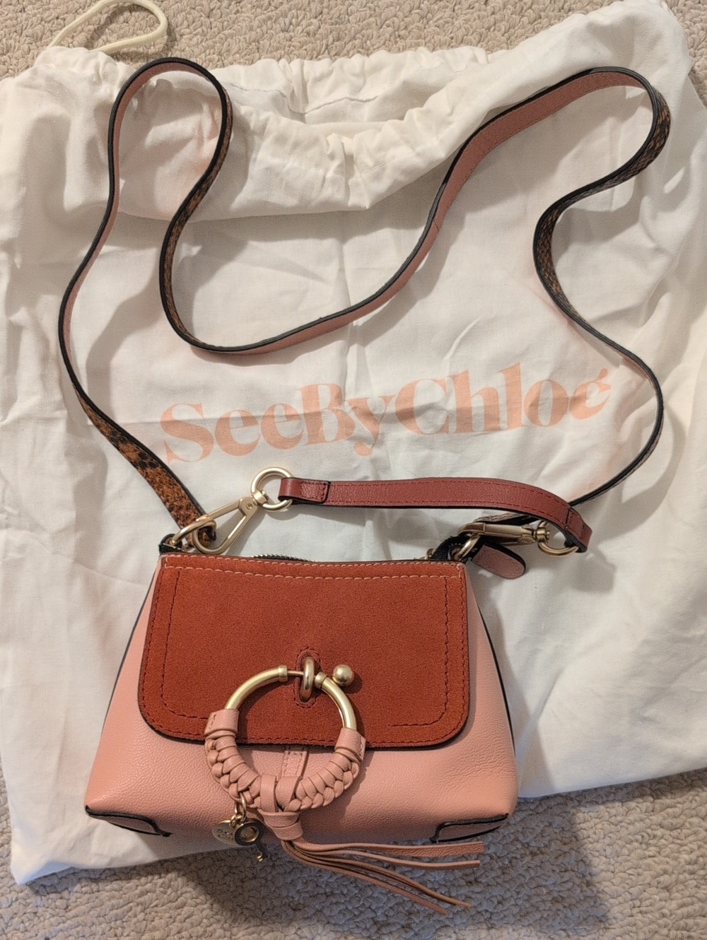 NWT See By Chloe Mini Joan Pink Leather Shoulder Bag